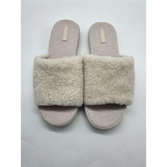 Vince Real Dyed Lamb Fur Wool Blend Slipper Slides Women’s Size 10 Sherpa Cozy - Picture 1 of 11